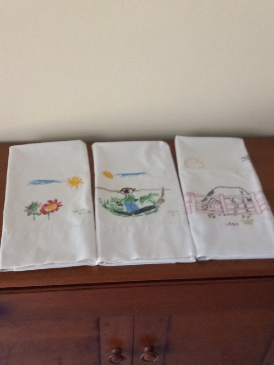 Other - Vintage 1970’s Child Art Pillow Cases. Set Of 3